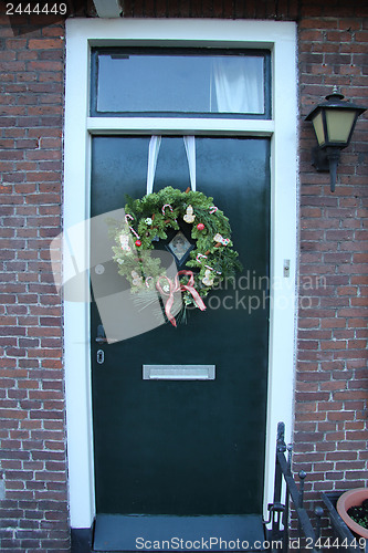 Image of Christmas wreath on a door