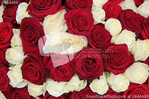 Image of Wedding centerpiece in red and white