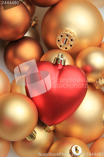 Image of Red heart shaped christmas ornament