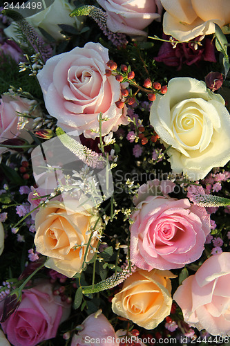 Image of Wedding Flowers: Different shades of pink roses 