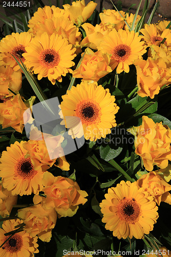 Image of Yellow floral wedding decorations