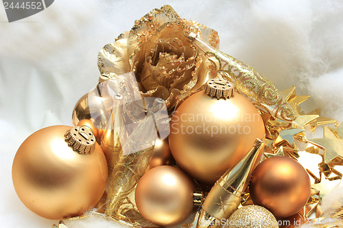 Image of Golden Christmas decorations