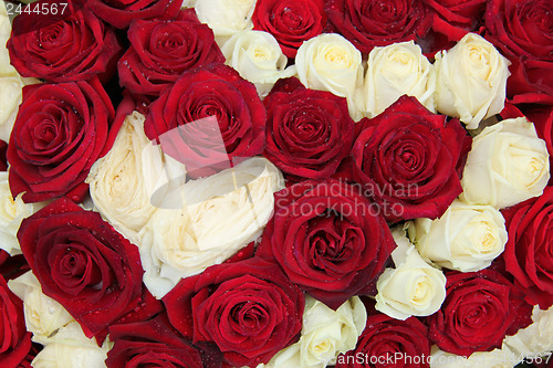 Image of Wedding centerpiece in red and white