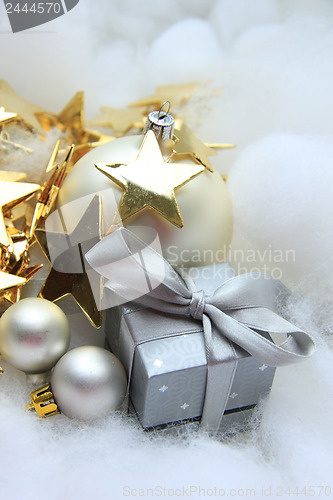 Image of Christmas gift and decorations