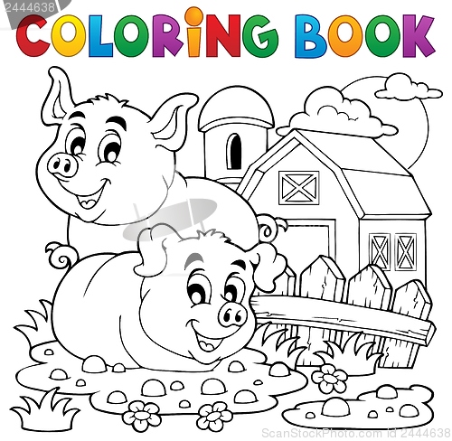 Image of Coloring book pig theme 2