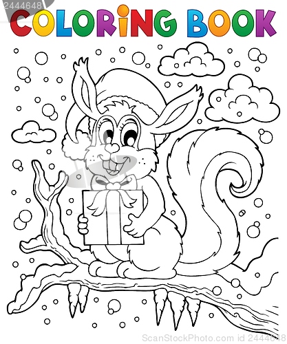 Image of Coloring book Christmas squirrel 1