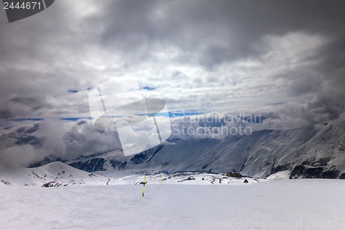 Image of Ski slope in bad weather