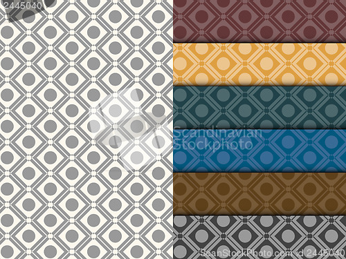 Image of Seamless Circle Pattern Colorful Set