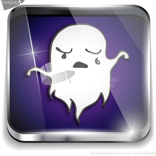 Image of Halloween Ghost Icon Button Application Purple