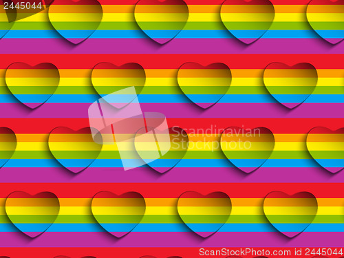 Image of Valentine Day Gay Heart Seamless Pattern Background