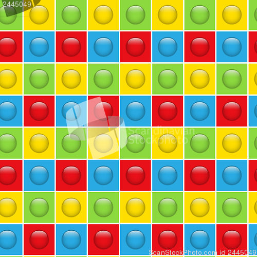 Image of Seamless Colorful Buttons Pattern Background