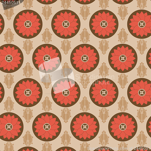Image of Seamless Flower Pattern Colorful Set