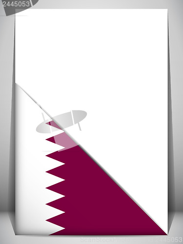 Image of Qatar Country Flag Turning Page