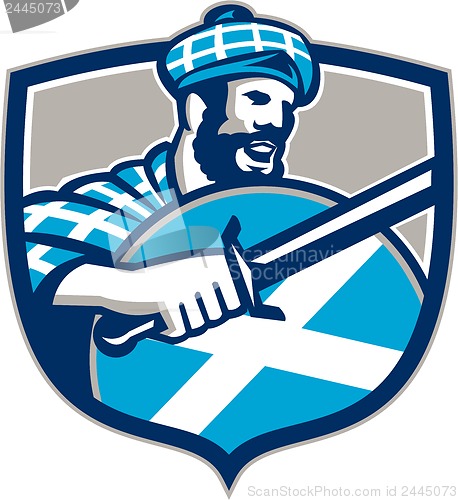 Image of Highlander Scotsman Sword Shield Retro