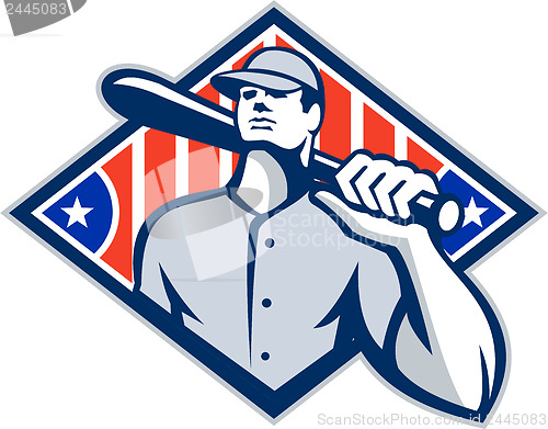 Image of Baseball Batter Hitter Bat Shoulder Retro