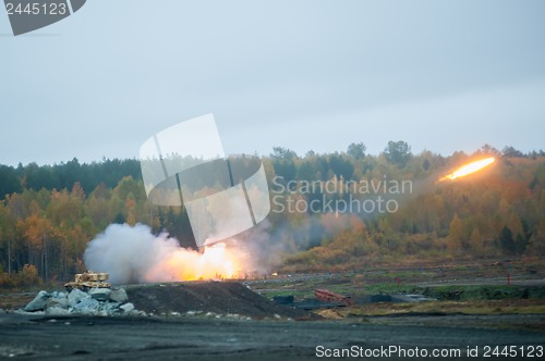 Image of Rocket launch by TOS-1A system