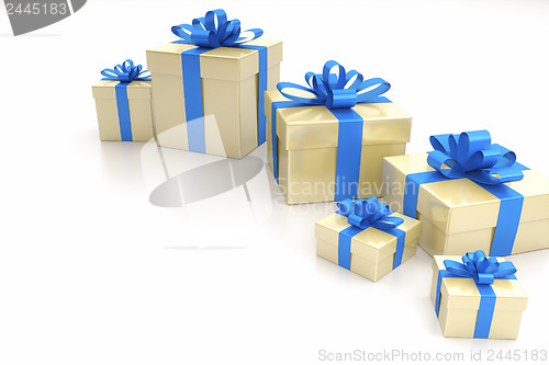 Image of gift boxes blue