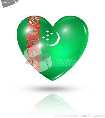 Image of Love Turkmenistan, heart flag icon