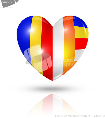 Image of Love buddhism, heart flag icon