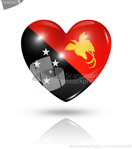 Image of Love Papua New Guinea, heart flag icon