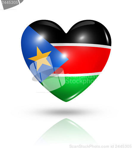 Image of Love South Sudan, heart flag icon