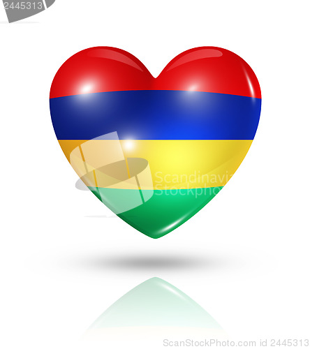 Image of Love Mauritius, heart flag icon