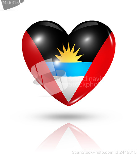 Image of Love Antigua and Barbuda, heart flag icon