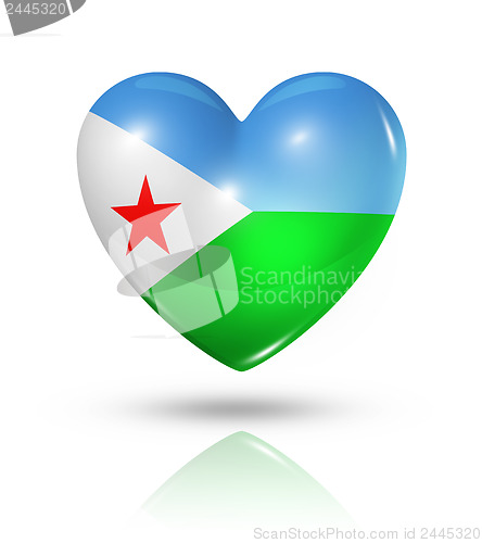 Image of Love Djibouti, heart flag icon