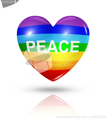 Image of Love peace, heart flag icon