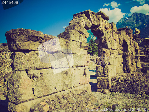 Image of Retro look Roman Theatre Aosta