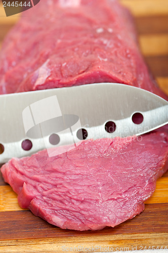 Image of raw beef cutting