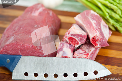 Image of raw beef and pork ribs