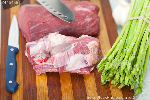 Image of raw beef and pork ribs