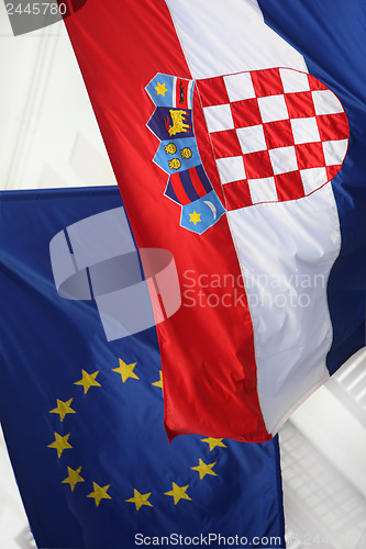 Image of Flags Croatia & Eu