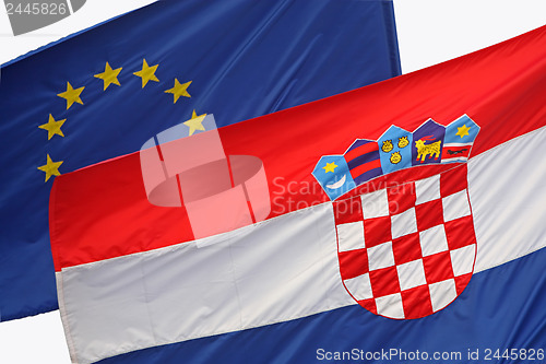 Image of EU and Croatian close up