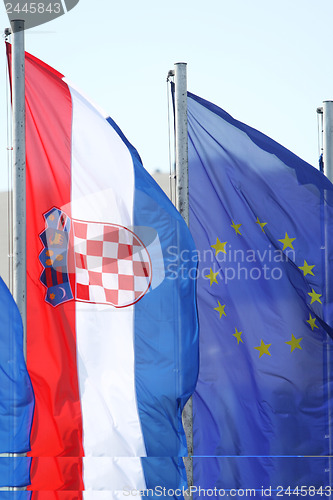 Image of Croatian & European Union flag