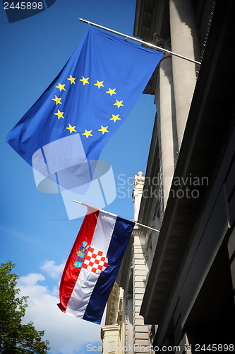 Image of Flags on Zagreb streets