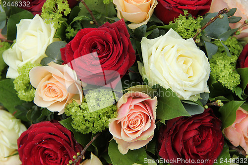 Image of Bridal arrangement in pink, red and white