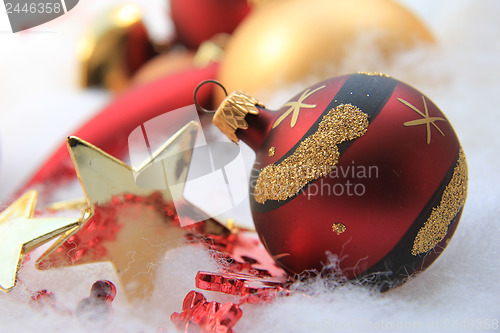 Image of Christmas ornament and golden star