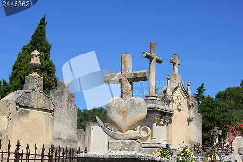Image of Grave ornaments at an old French cemetary
