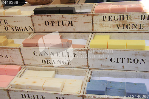 Image of Wooden crates with soap