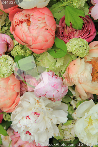 Image of Peonies in a wedding arrangement