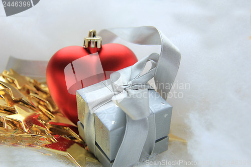 Image of Christmas gift and decorations