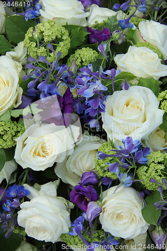 Image of Wedding arrangement in white and blue