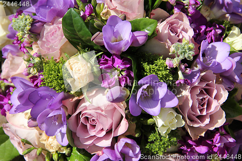 Image of Bridal bouquet in various shades of purple