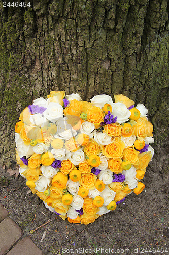 Image of Heart shaped sympathy flowers