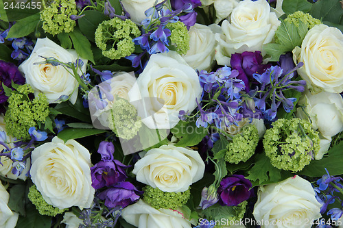 Image of Wedding arrangement in white and blue