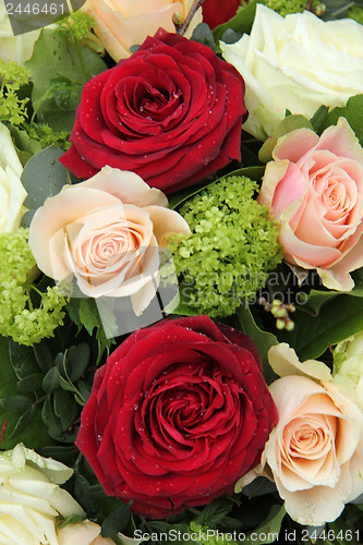 Image of Bridal arrangement in pink, red and white