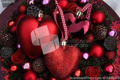Image of Red Christmas ornaments