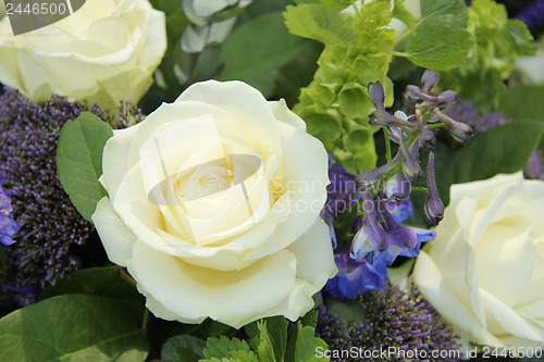 Image of Blue White Flower arrangement for a wedding